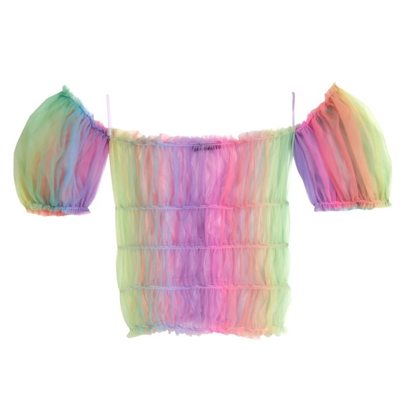 Lirika Matoshi Tops - Lirika Matoshi Multicolor Ruffled Top